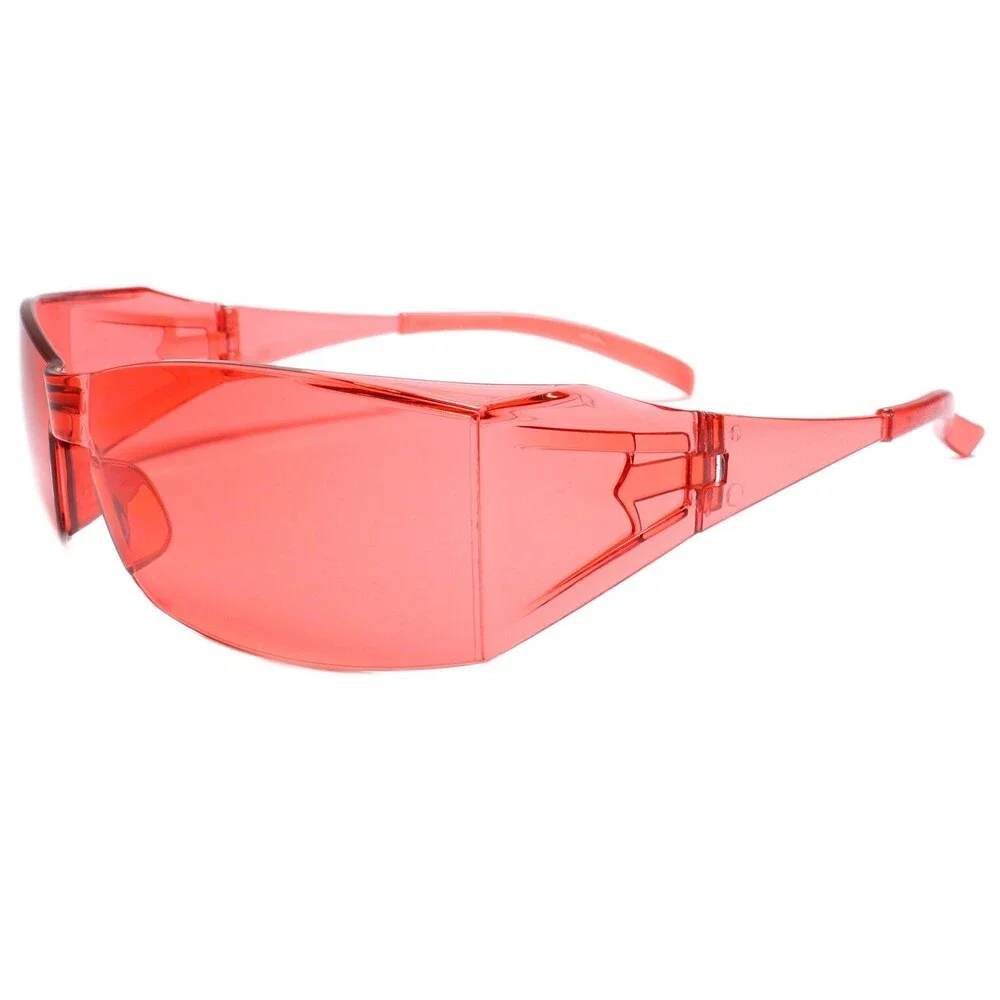 Wrap Around Futuristic Motorcycle Riding Biker Extreme Sports Red Sunglasses